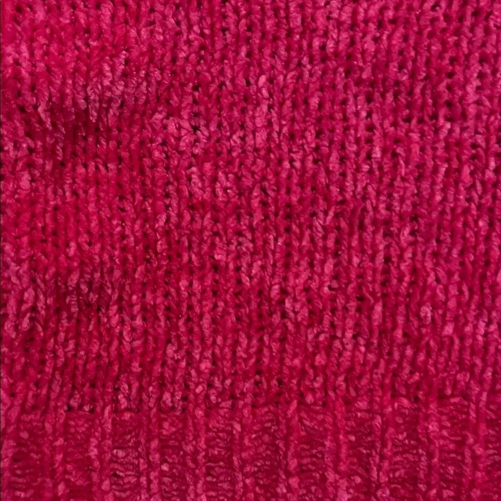 Vintage Chunky Knit Chic Pink V-Neck Sweater - Picture 5 of 6